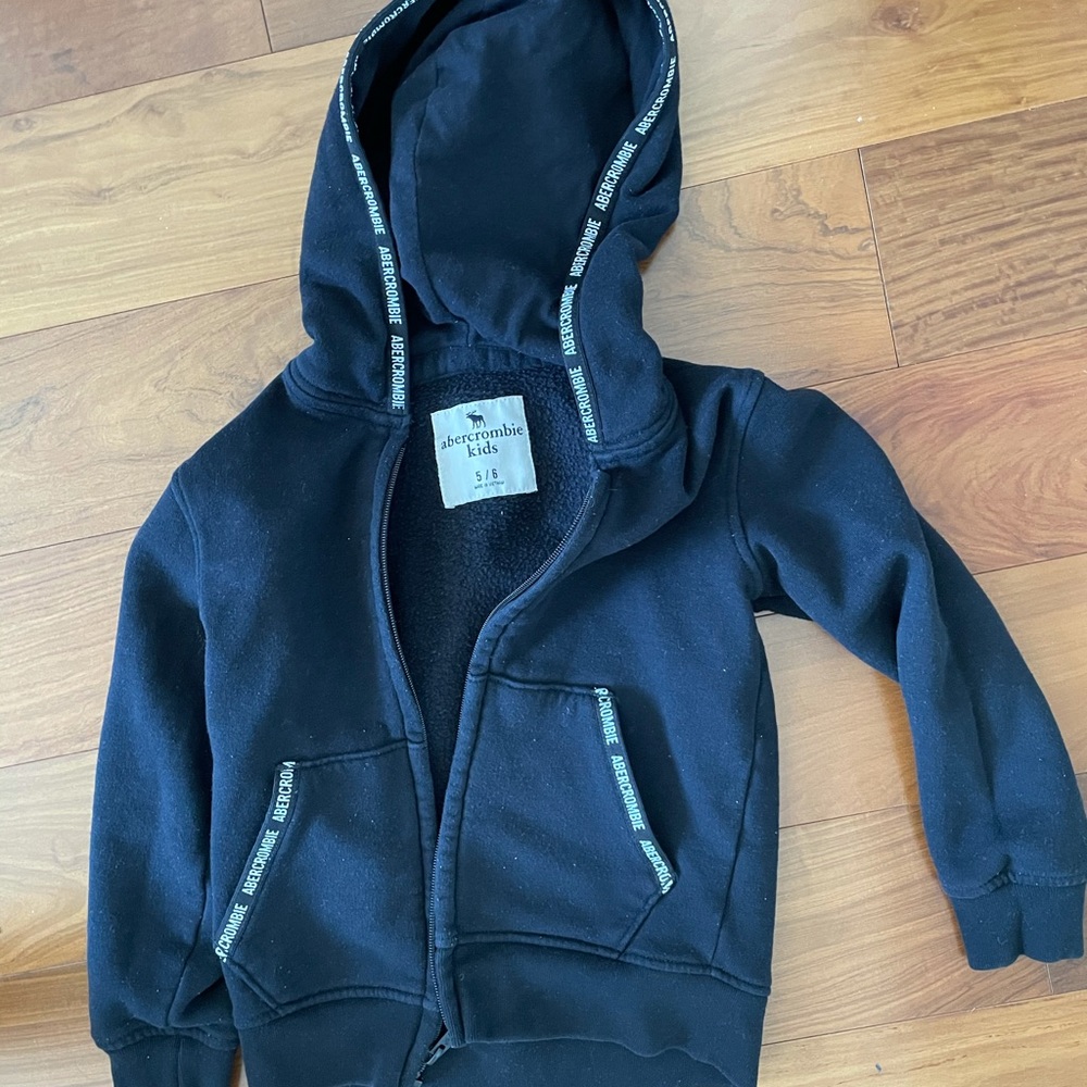 Abercrombie logo tape hoodie sweatshirt